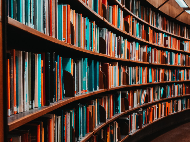 Books in a library