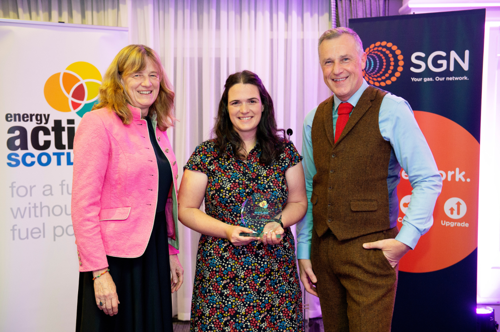 Kirsty receiving her award